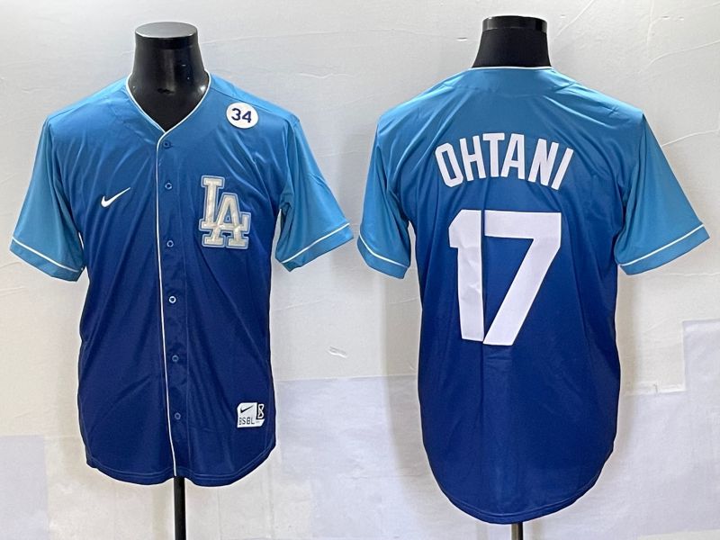 Men 2025 Los Angeles Dodgers #17 Ohtani Blue Nike MLB Jersey Drift style 5->los angeles dodgers->MLB Jersey